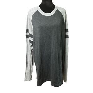 Men's Long Sleeve Raglan Jersey T-Shirt Top Vintage Smoke Vintage Heather